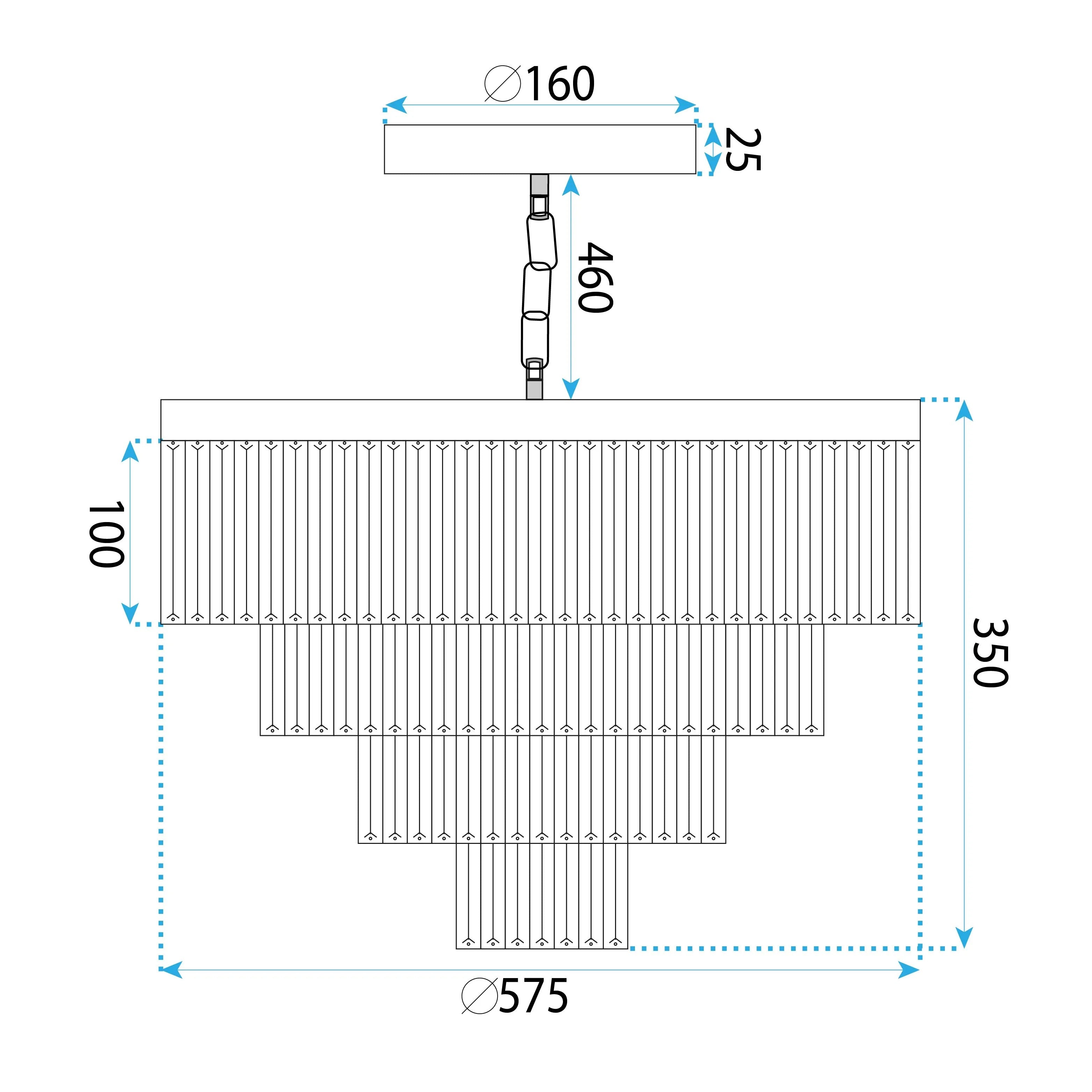 Lampa Kryształowa Wisząca APP1534-8CPR Chrom 8