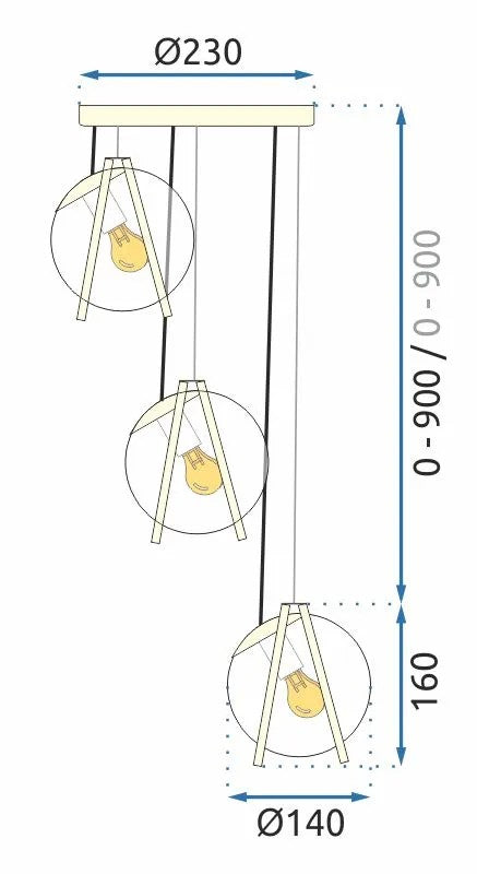 Lampa Wisząca APP1091-3CP Złota 8