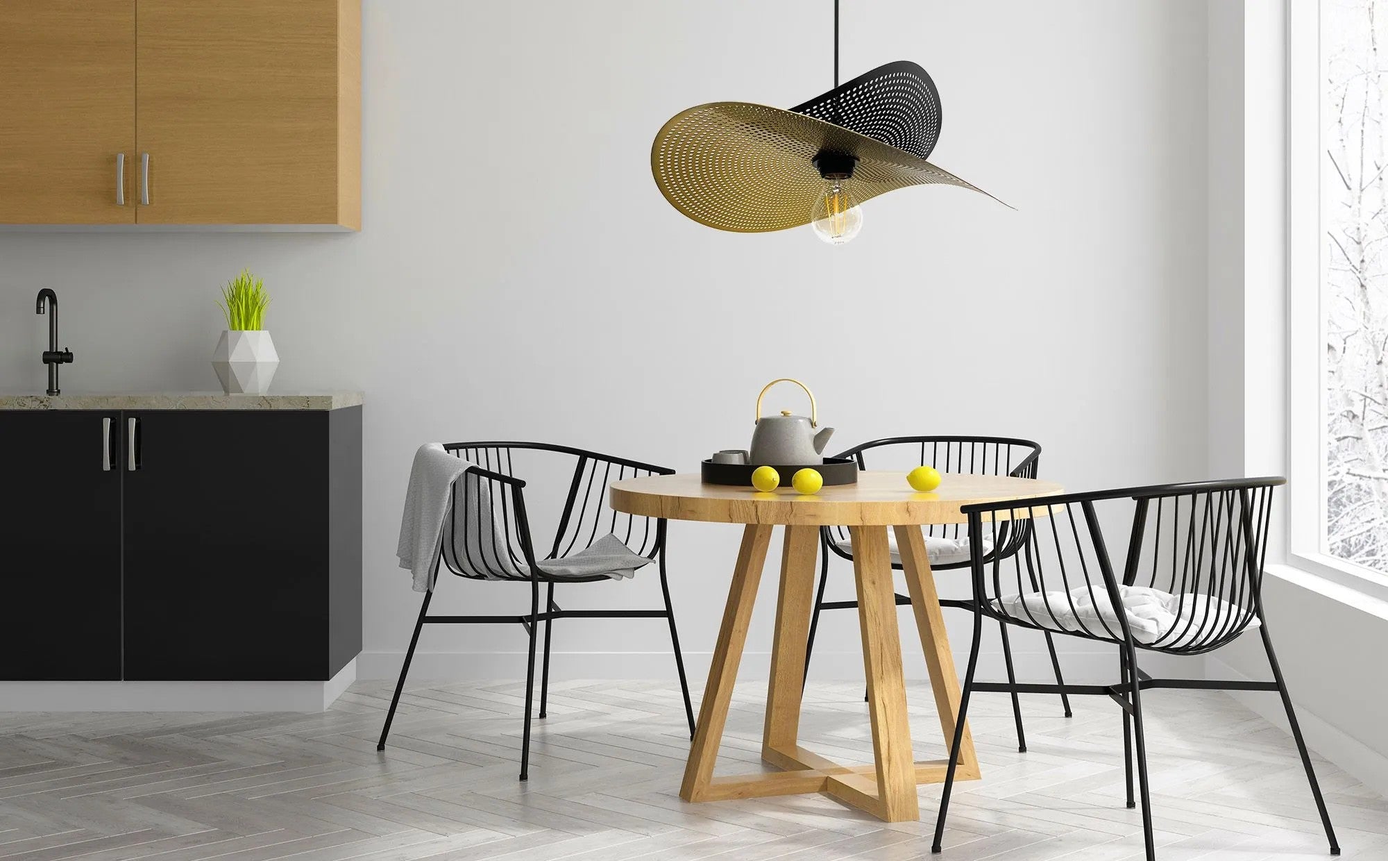 LAMPA SUFITOWA WISZĄCA APP1471-1CP Czarna/złoto 8
