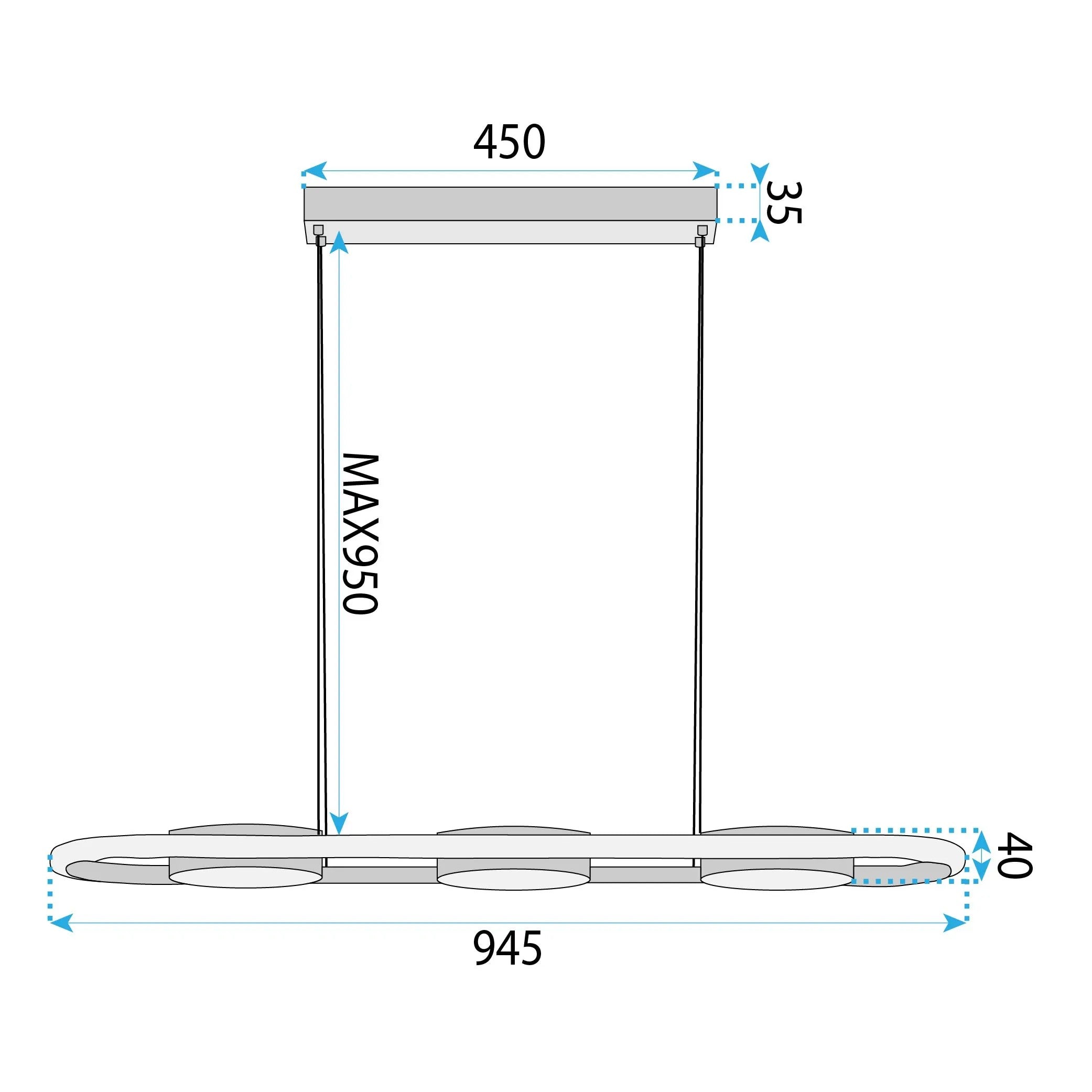 LAMPA SUFITOWA WISZĄCA LED G135-CP Złota 8