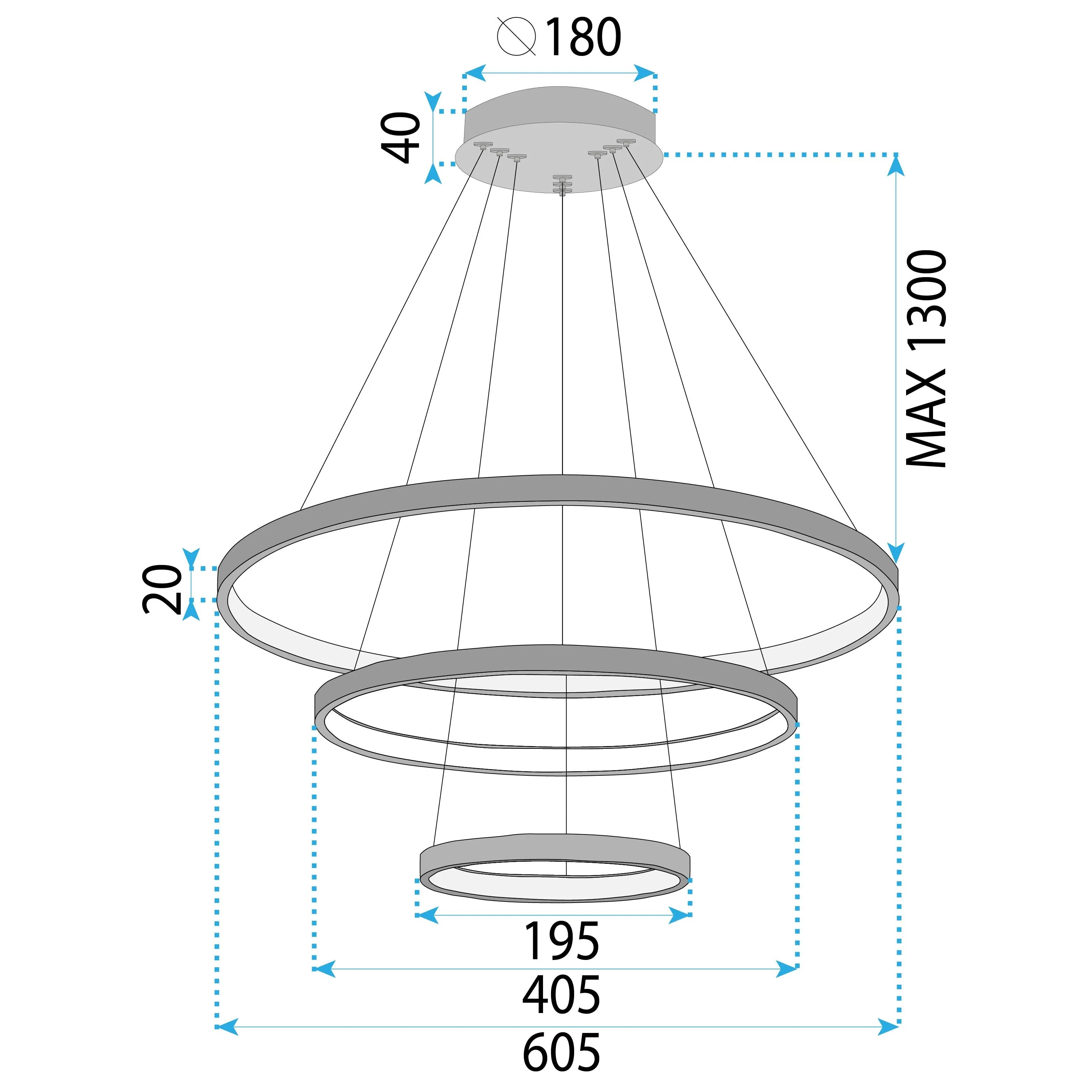 LAMPA SUFITOWA WISZĄCA LED LHJ013-CP3 Czarna 8