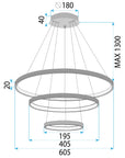 LAMPA SUFITOWA WISZĄCA LED LHJ013-CP3 Czarna 8