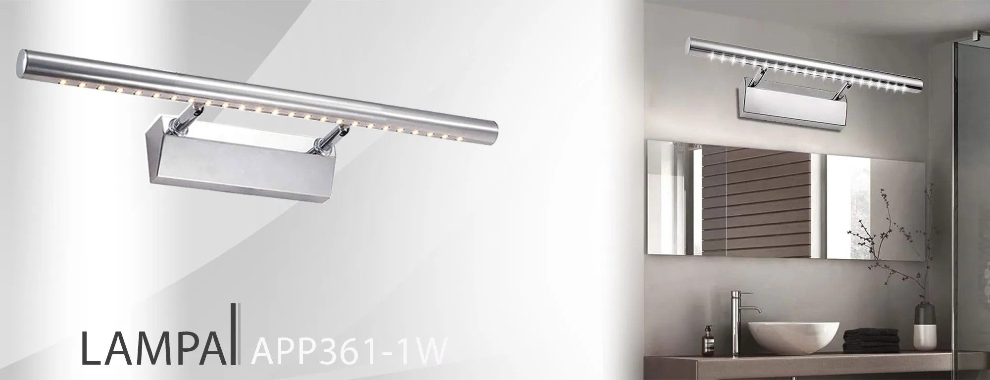 LAMPA KINKIET ŁAZIENKOWY LED NAD LUSTRO 5W 40CM APP361-1W 8