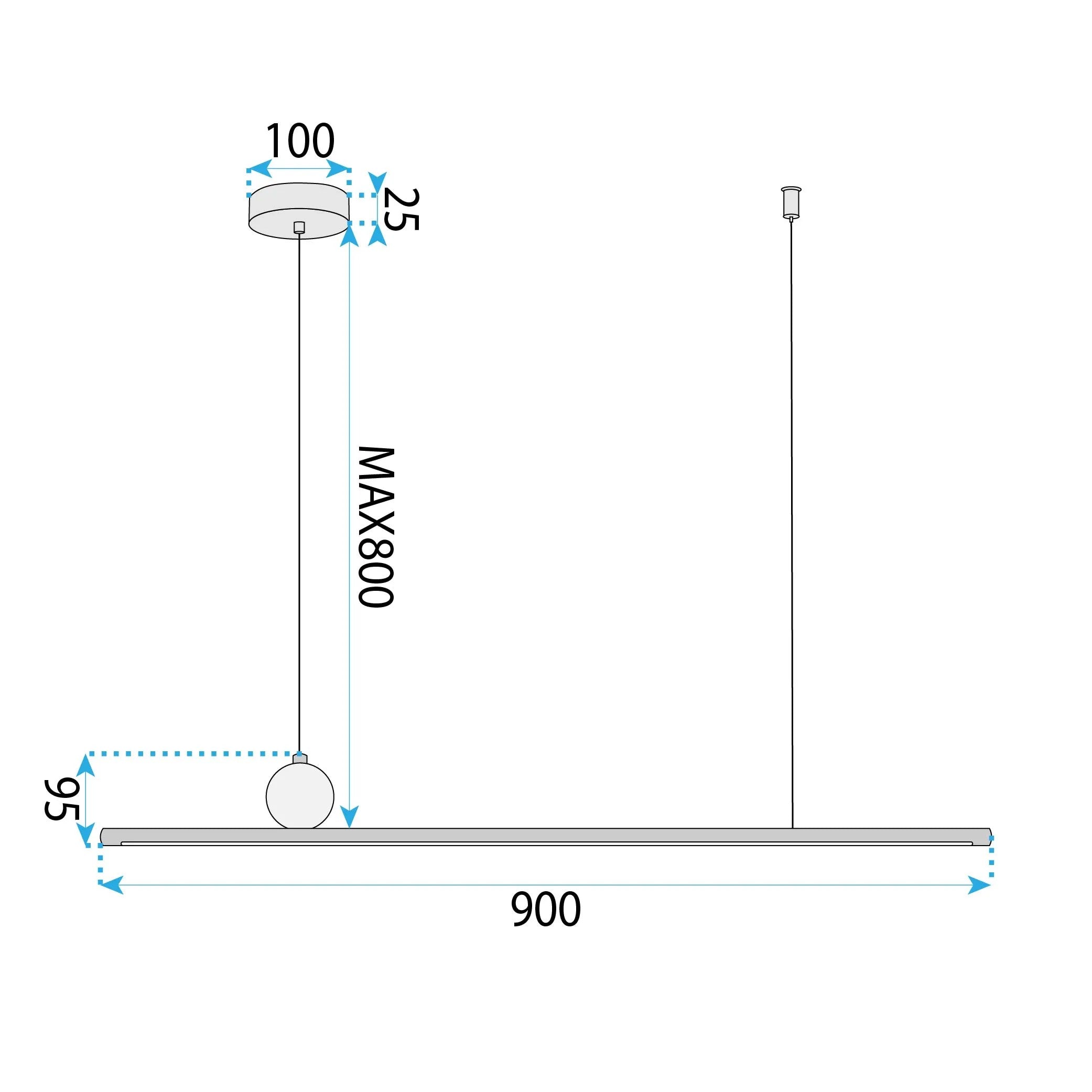 Lampa Wisząca LED APP1778-CP Złota Szczotkowana 8