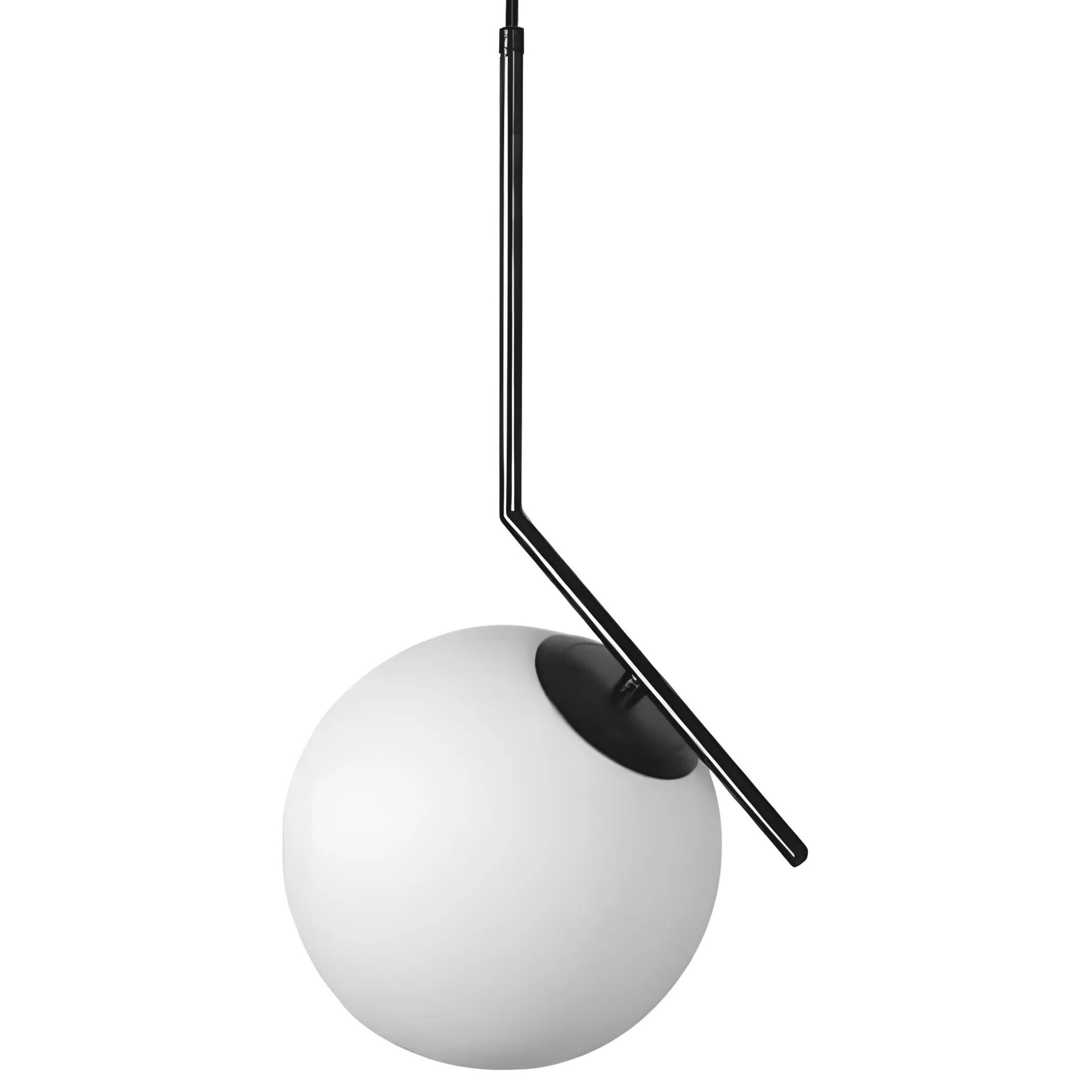 Lampa Sufitowa Wisząca Szklana Kula G107-1W Czarna Biała 8