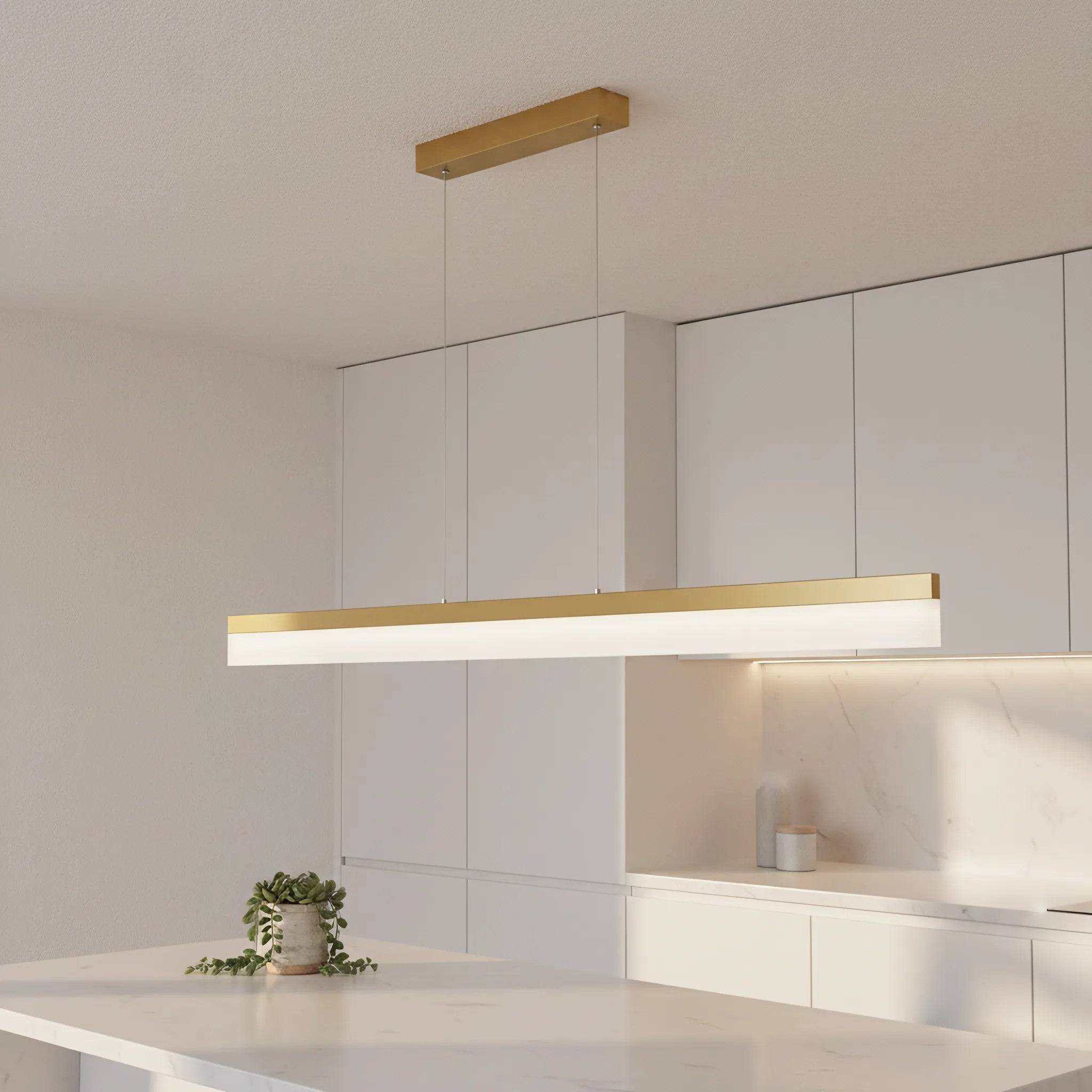 Lampa Wisząca LED APP1694-CP 120 Cm Złota Szczotkowana 8