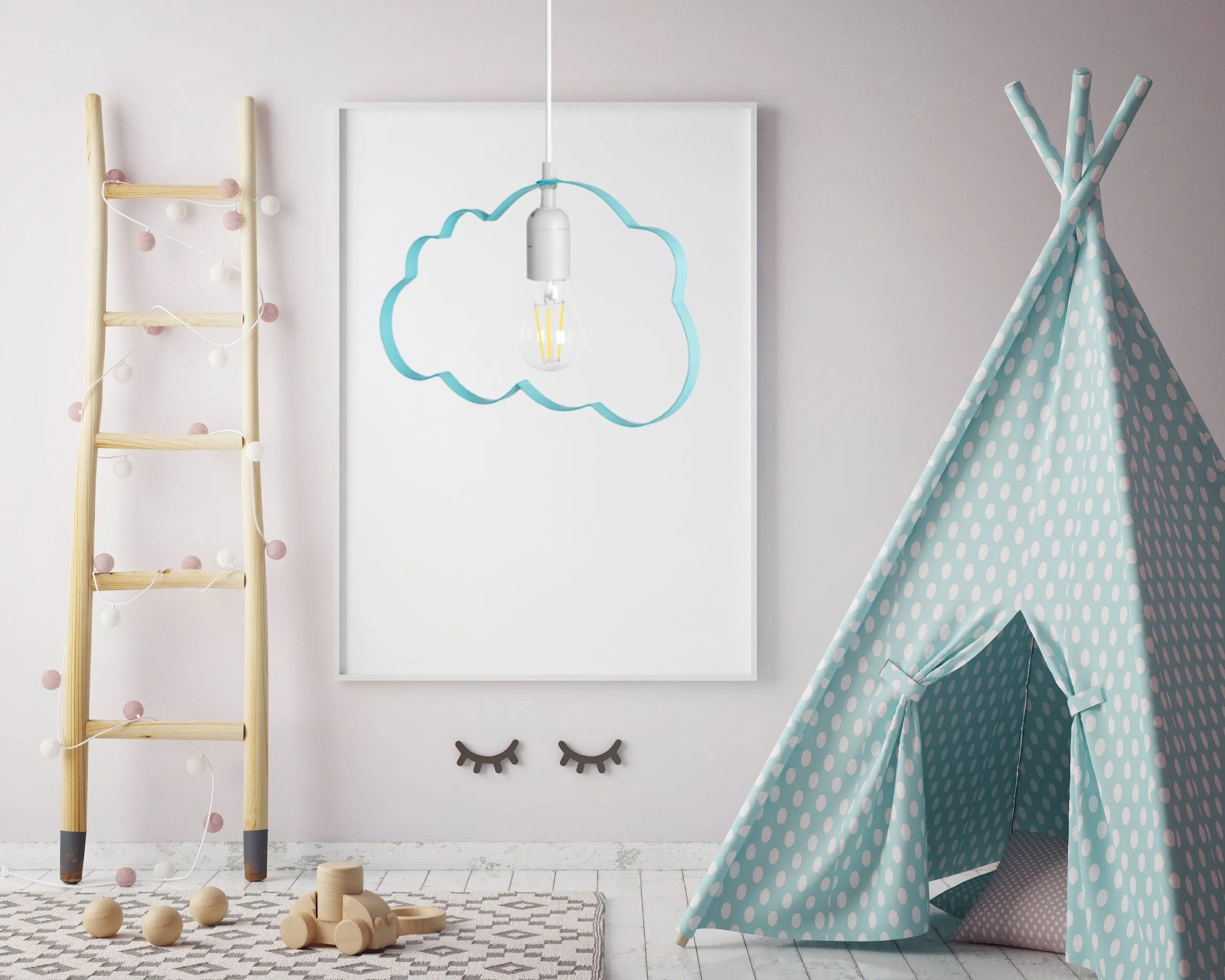 LAMPA WISZĄCA CHMURKA BŁĘKITNA 8