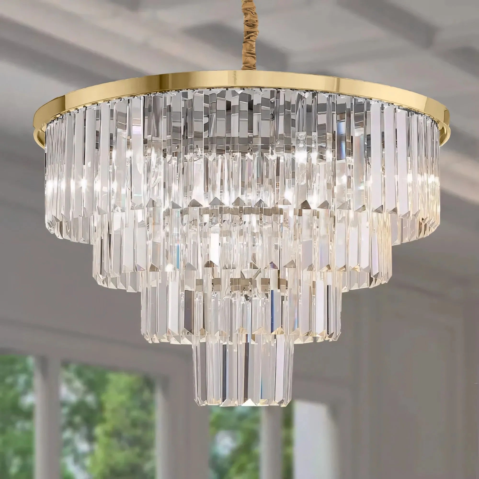 LAMPA SUFITOWA KRYSZTAŁOWA WISZĄCA APP1533-6CP4 ZŁOTA 8