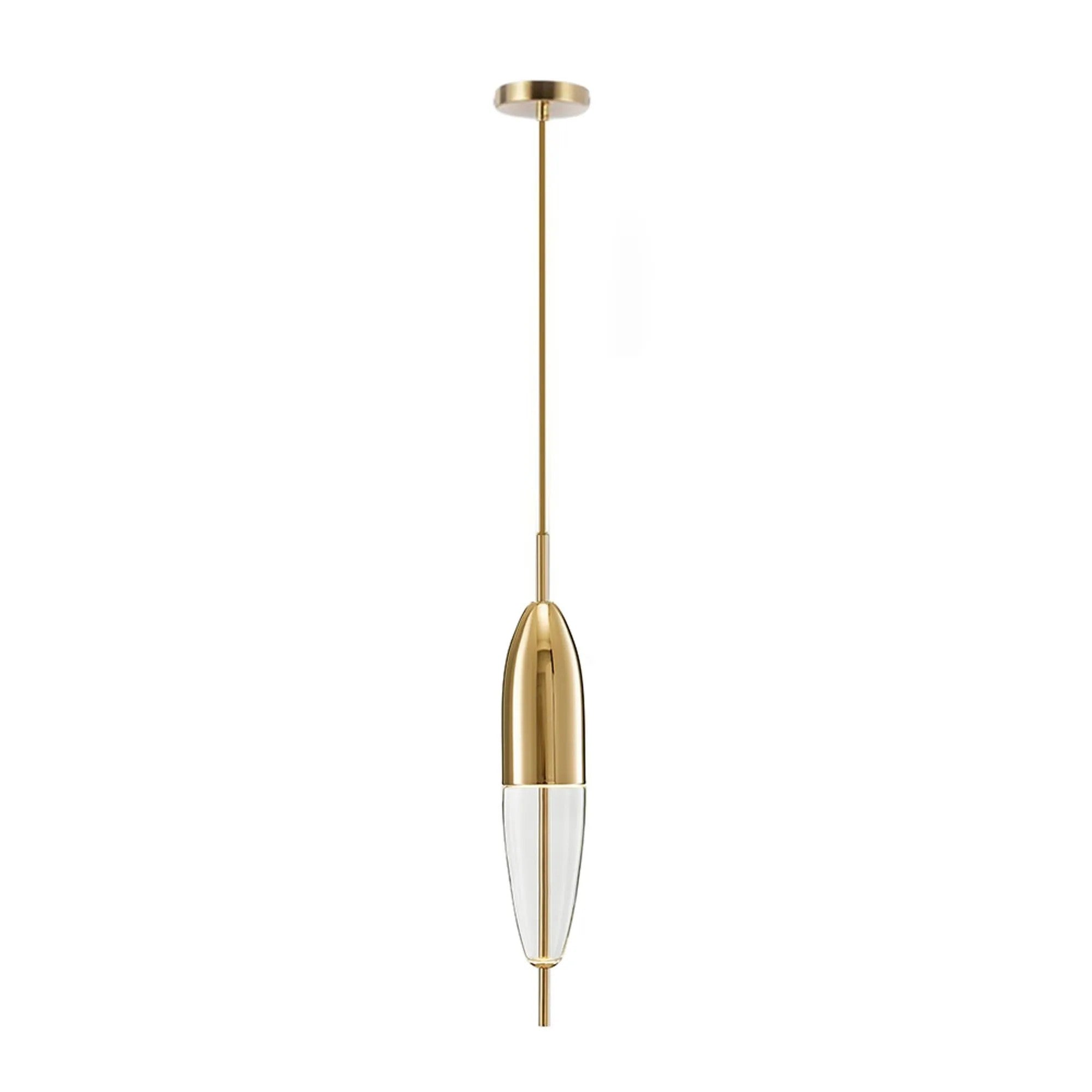 Lampa Sufitowa Wisząca Szklana Metalowa APP549-1CP Złota 8