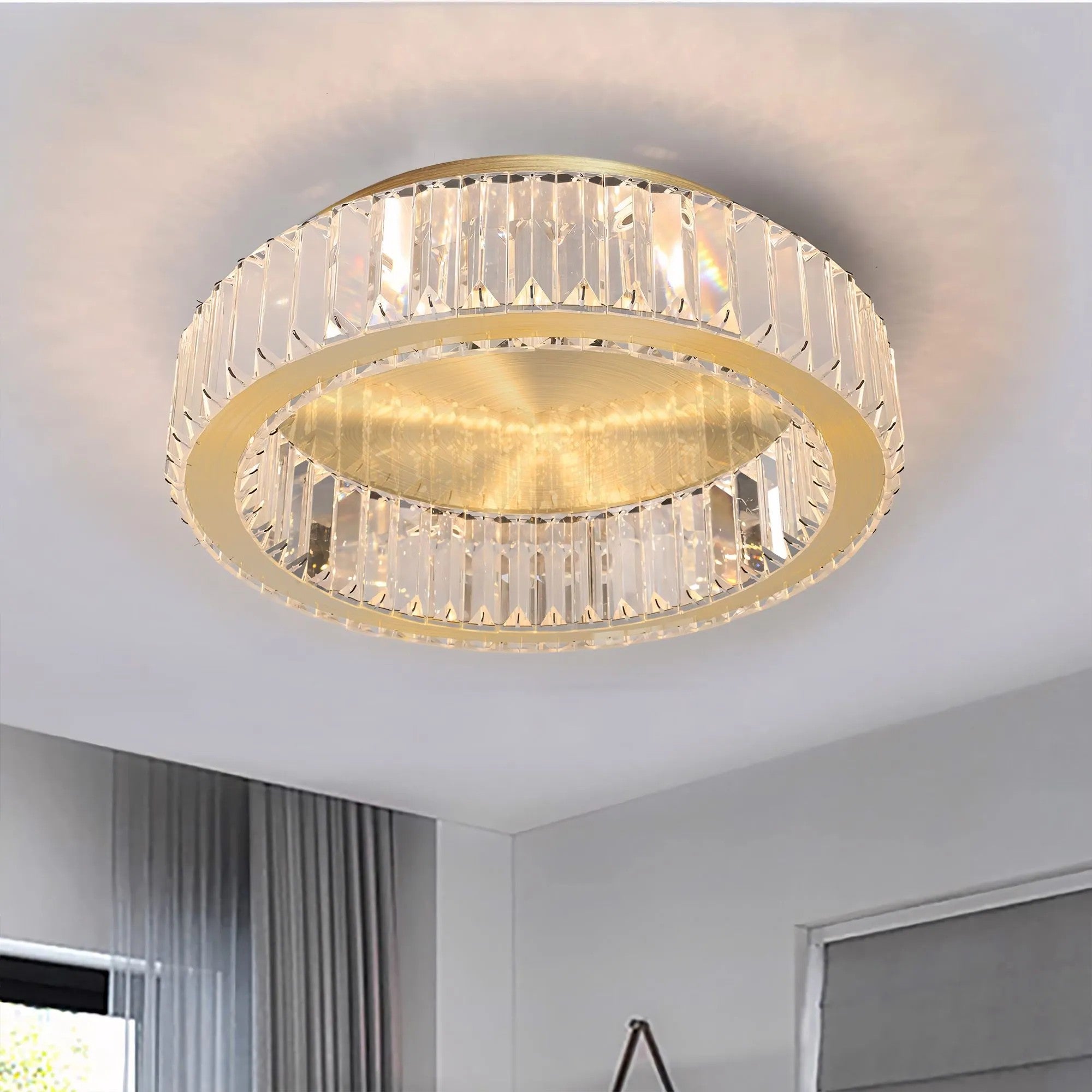 LAMPA KRYSZTAŁOWA PLAFON APP1722-C 50cm ZŁOTA SZCZOTKOWANA 8