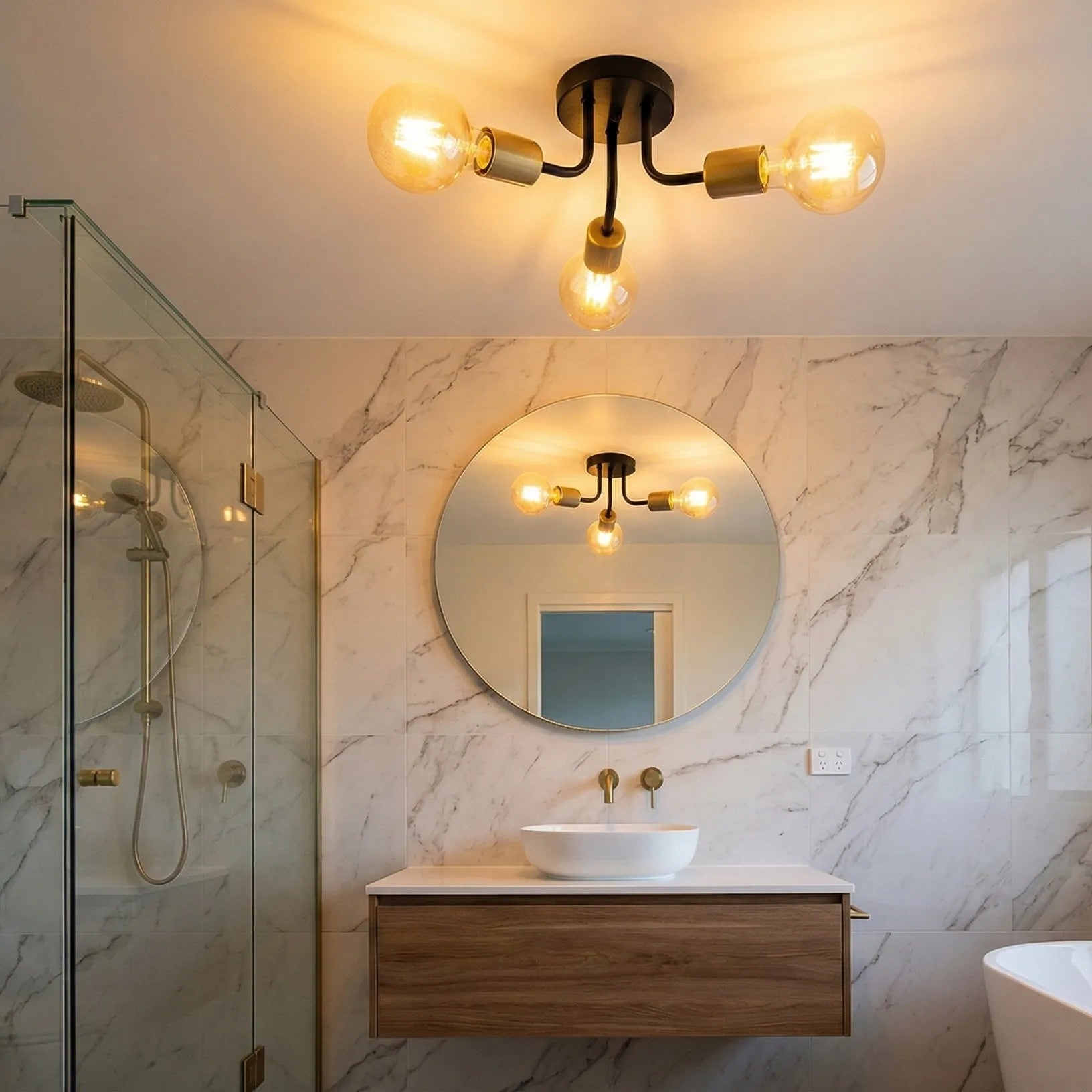 Lampa Wisząca APP1117-3C Czarno Złota 8