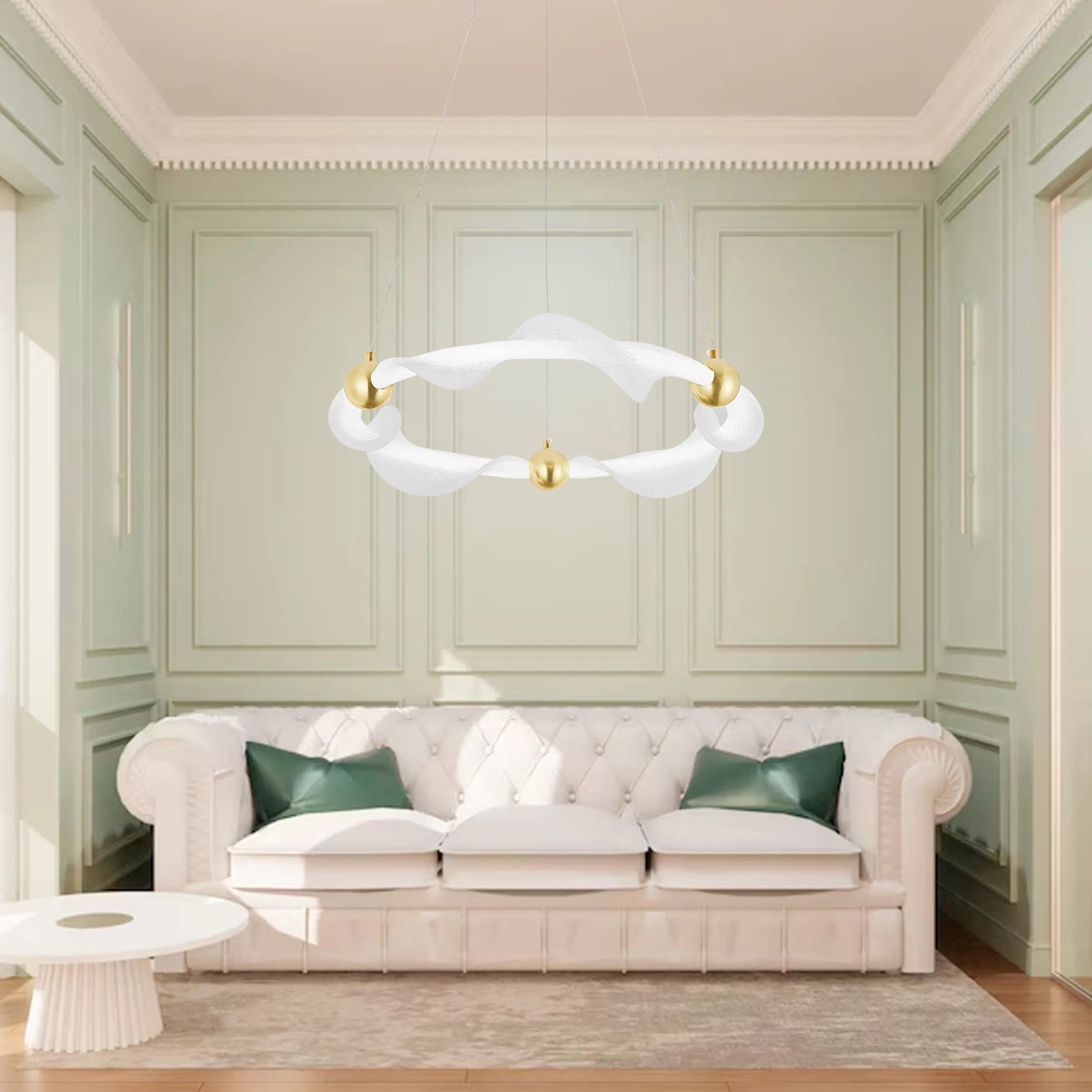LAMPA WISZĄCA LED G010-CP BIAŁY/ZŁOTY 8
