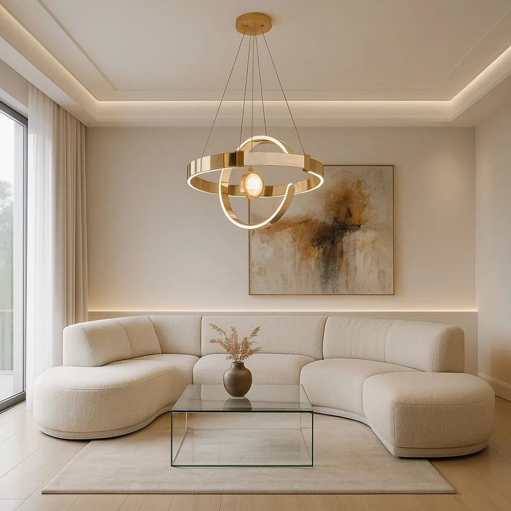 LAMPA SUFITOWA WISZĄCA LED LHJ060-CP ZŁOTA 8