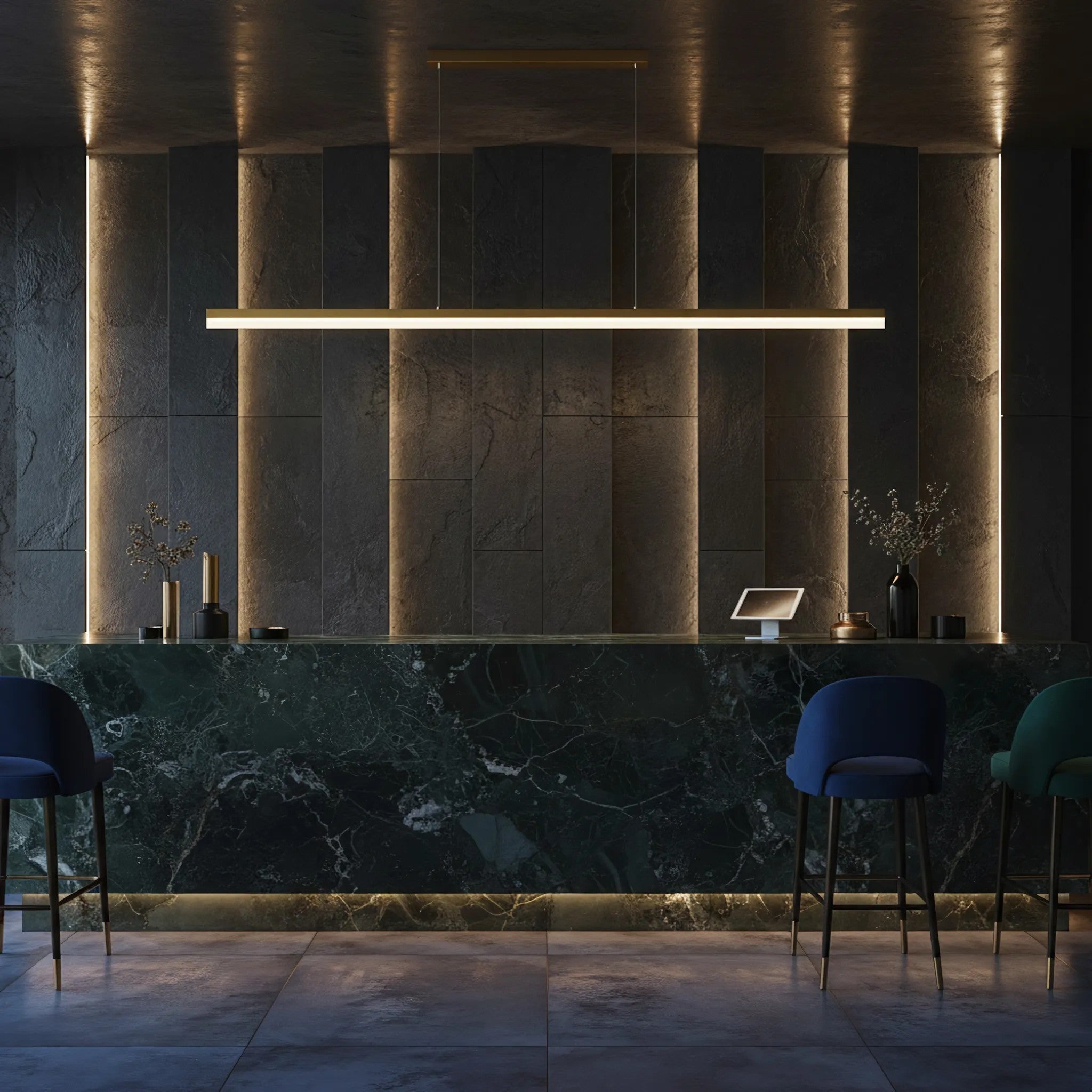 Lampa Wisząca LED APP1697-CP 200 Cm Złota Szczotkowana 8
