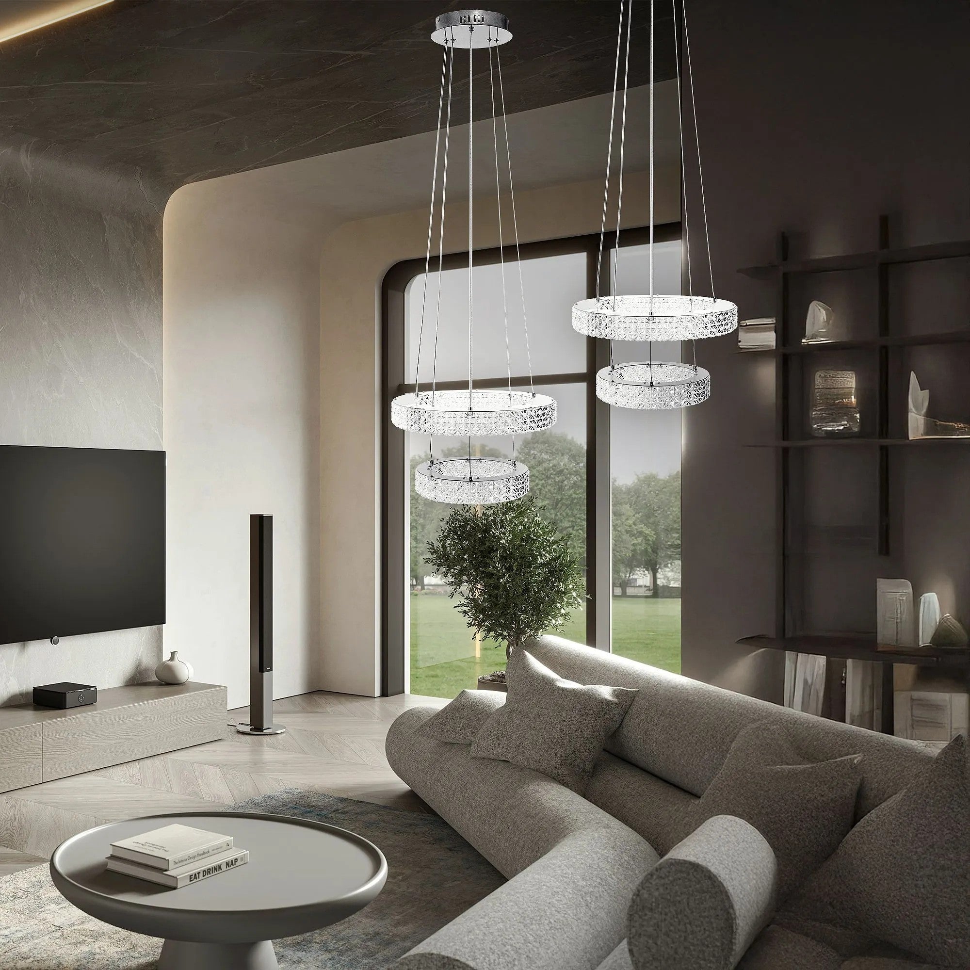 LAMPA WISZĄCA LED KRYSZTAŁOWA MS006-CP Chrom 8