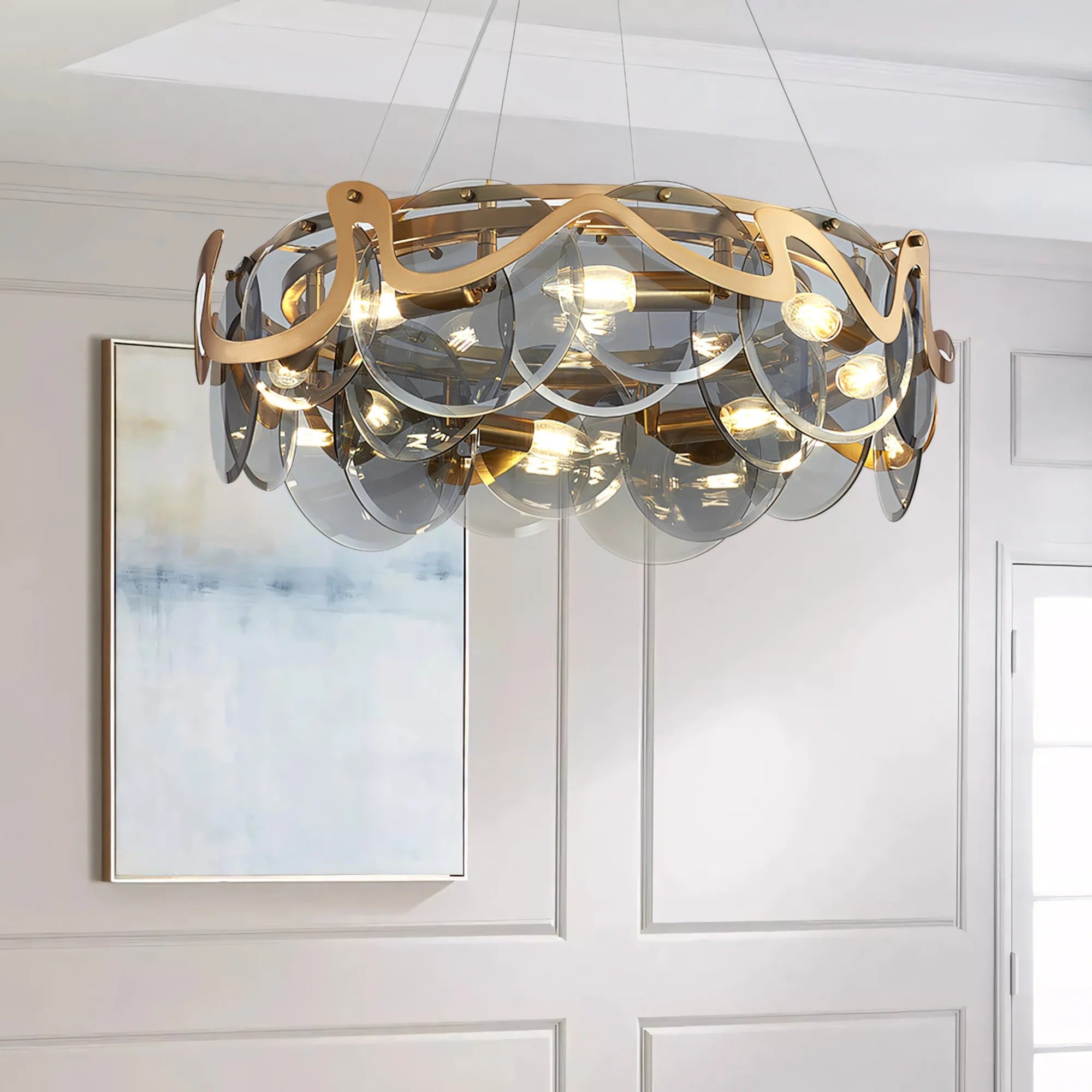 Lampa Sufitowa Wisząca APP1545-8CP Złota Szczotkowana 8