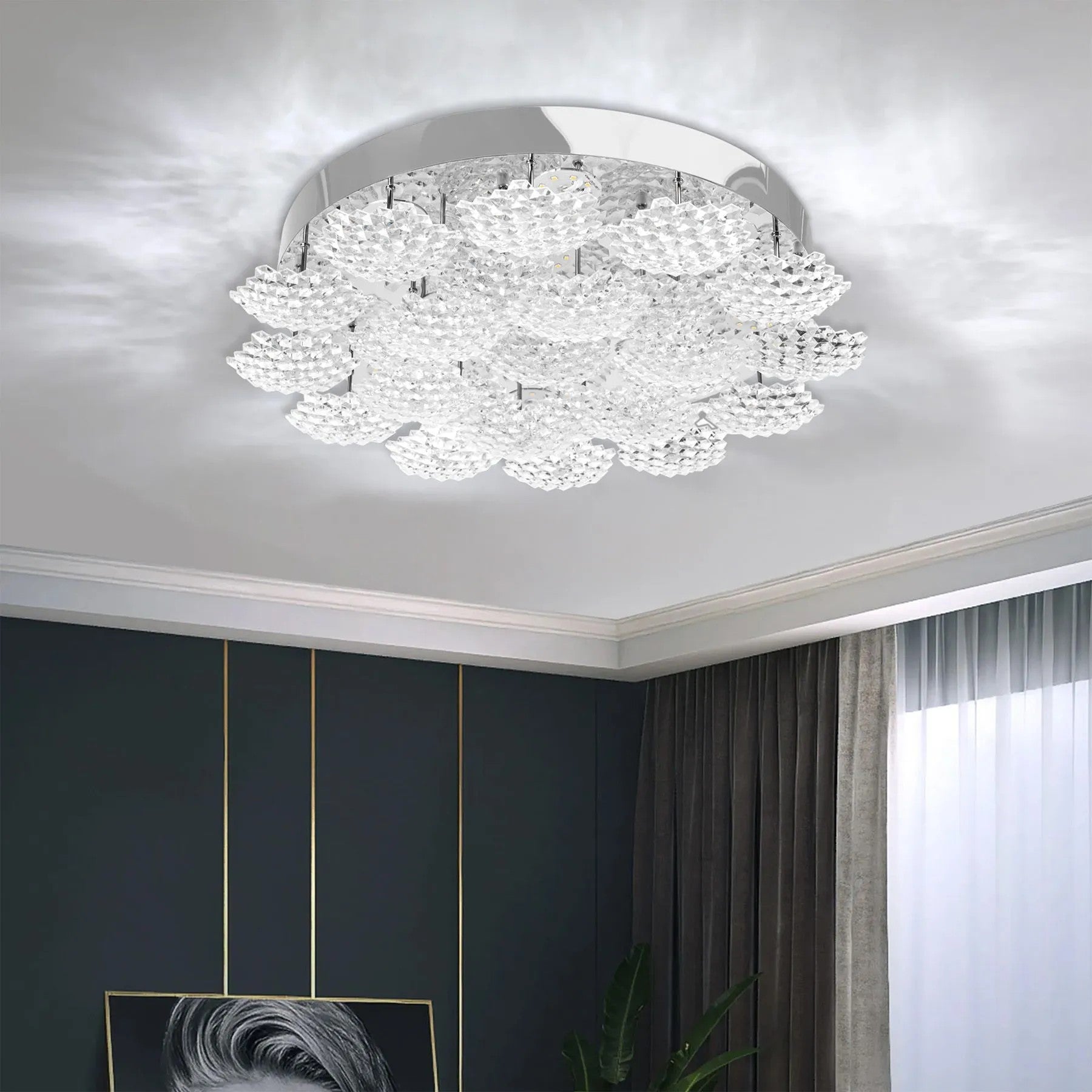 Plafon LED Kryształowy MS014-C Chrome 8