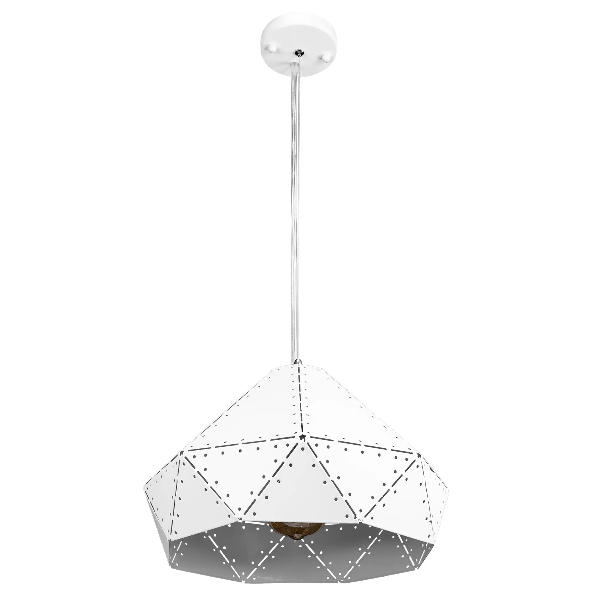 Lampa Sufitowa Wisząca Metalowa APP237-1CP Biała 8