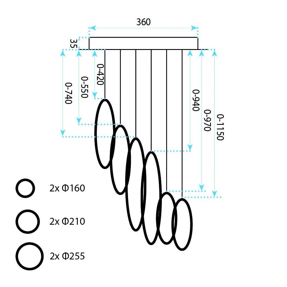 LAMPA SUFITOWA WISZĄCA APP1921-CP Czarna 8