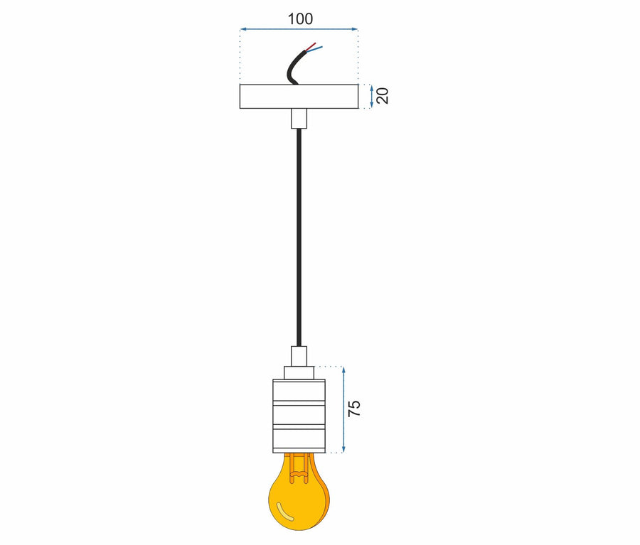 Lampa Sufitowa Wisząca Oprawka APP344-1CP Miedziana