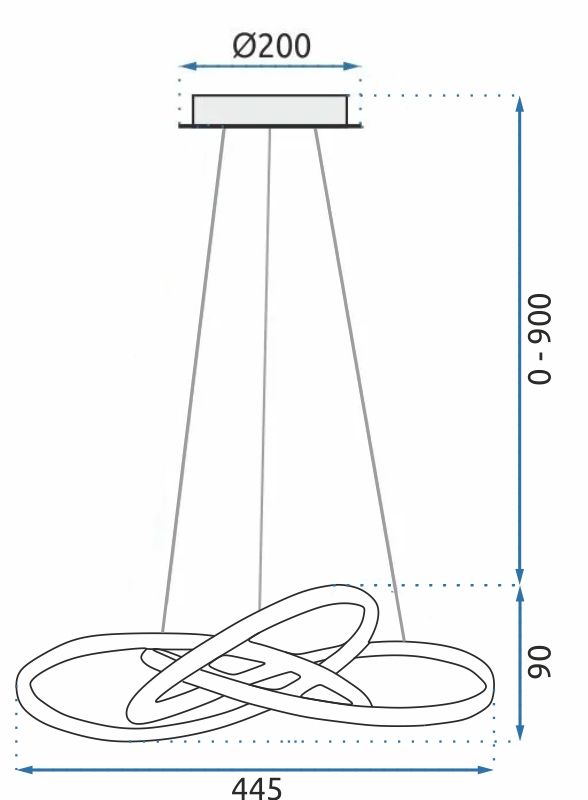 Lampa Sufitowa Wisząca Ring Nowoczesna LED + Pilot APP391-CP Czarna