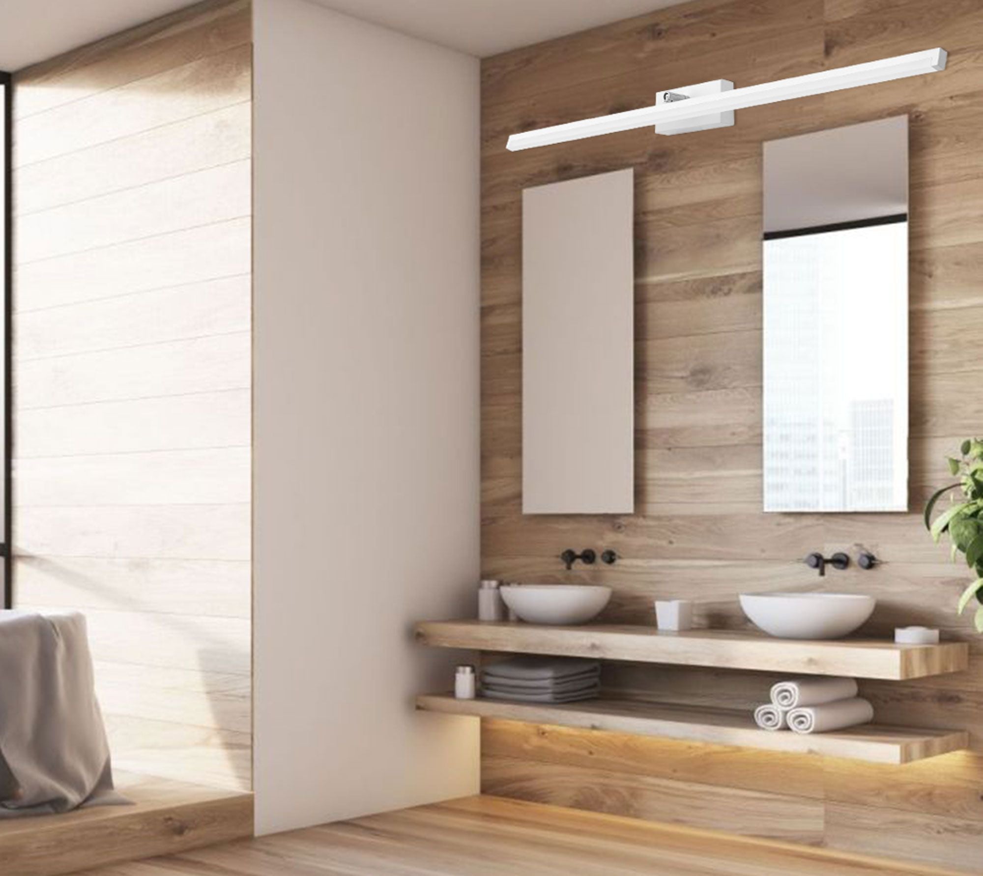 Lampa Kinkiet Łazienkowy Led Nad Lustro 20w 100cm App376-1w Biała