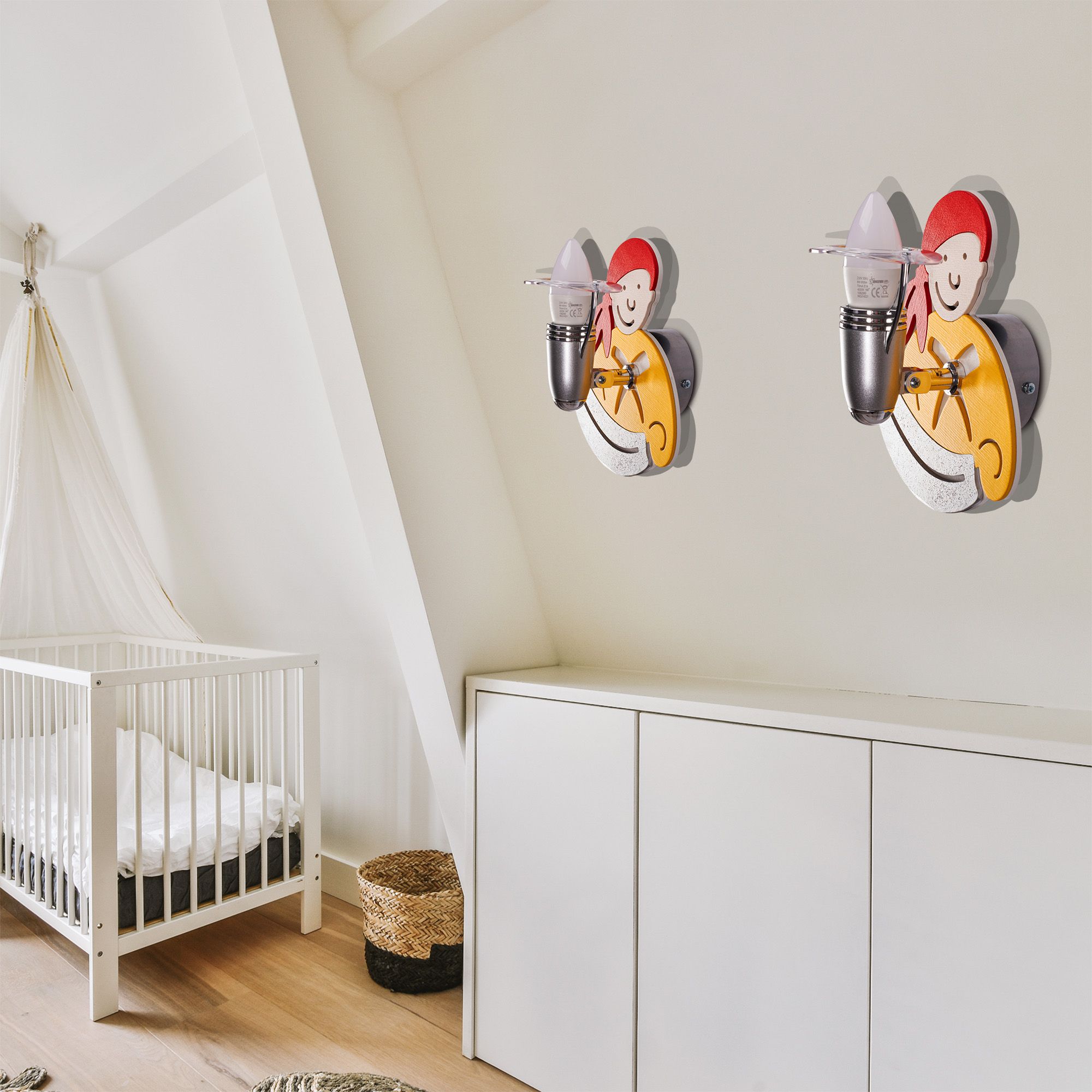 Lampa ścienna kinkiet żółty pirat 4717