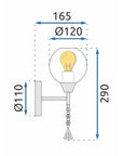 LAMPA ŚCIENNA KINKIET W STYLU GLAMOUR APP716-1W E27