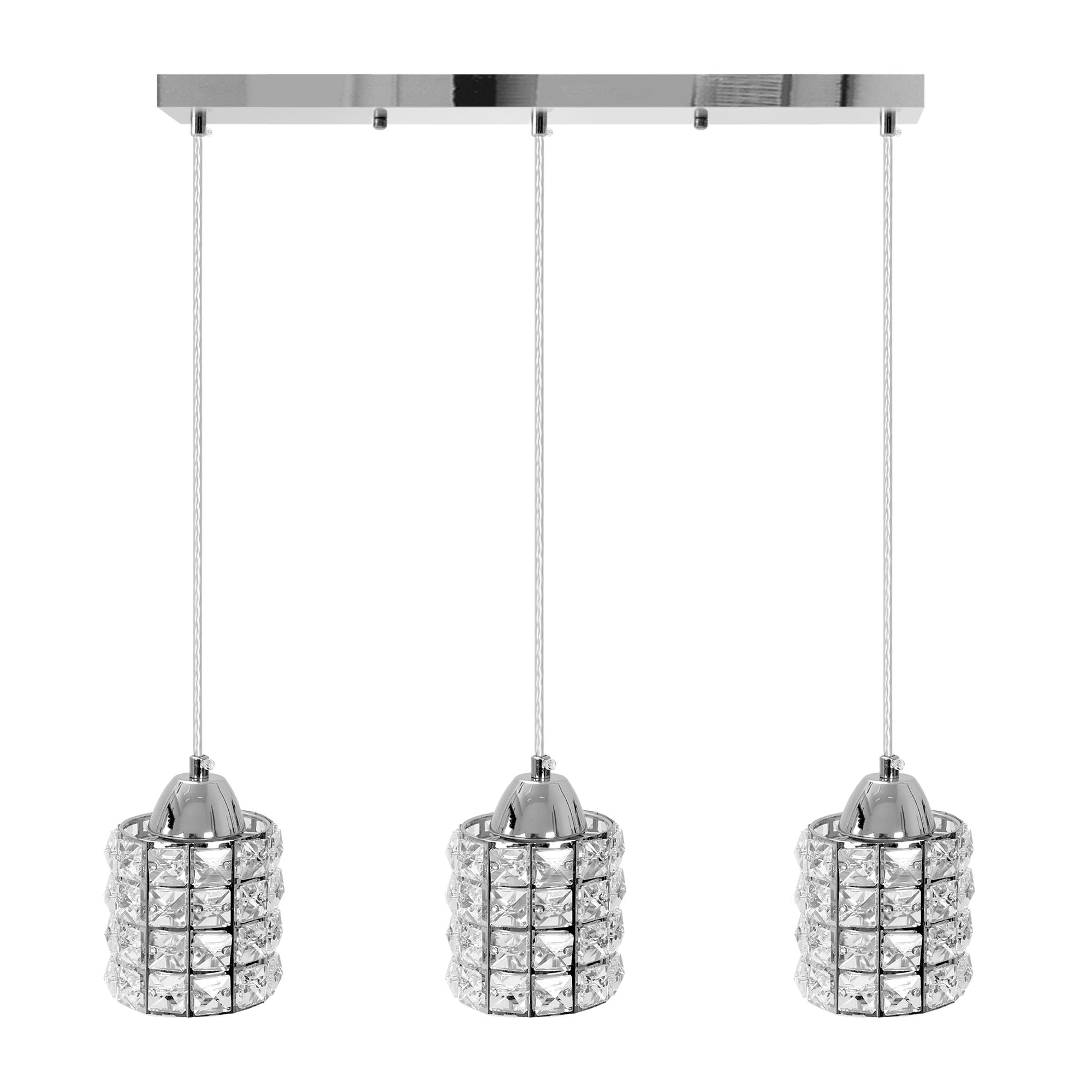 Lampa sufitowa kryształowa APP728-3CP Srebrna