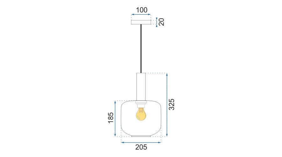 Lampa Sufitowa Wisząca APP461-1CP Pomarańczowa