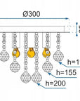 Kryształowa Lampa Sufitowa Plafon Glamour 392179