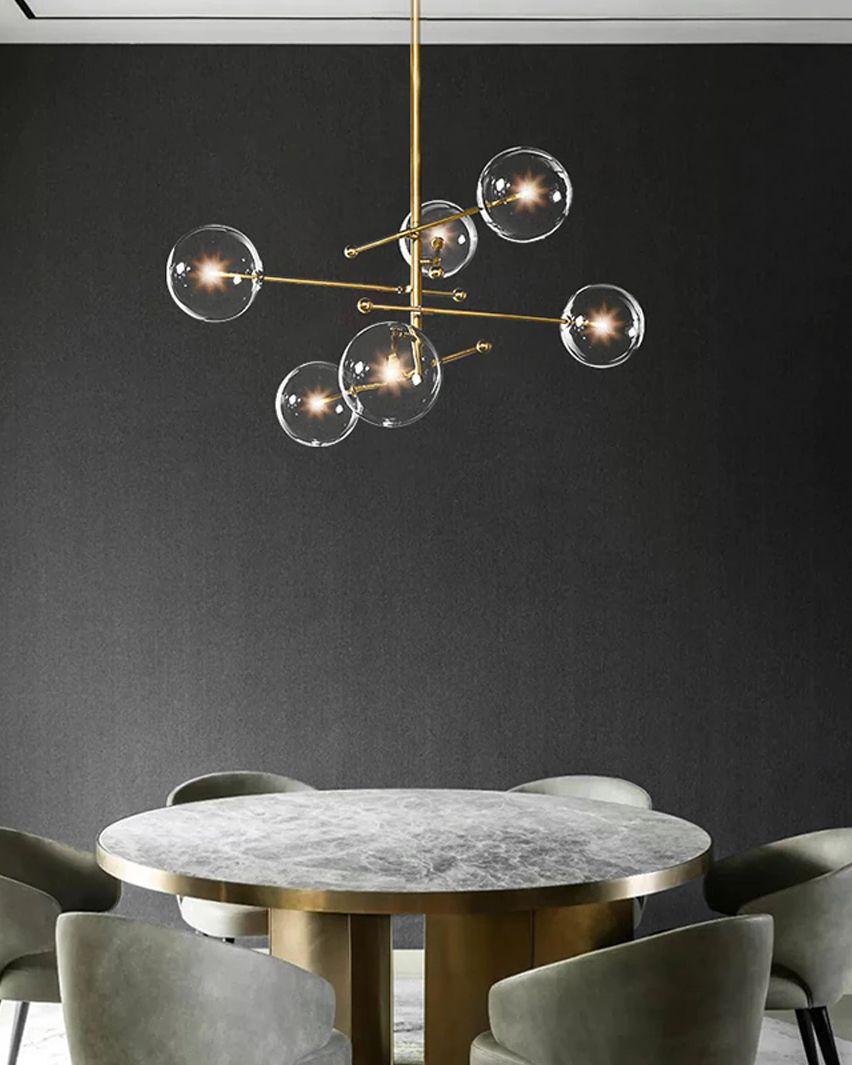 Lampa Wisząca Szklane Kule 6 szt APP919-6CP Złota