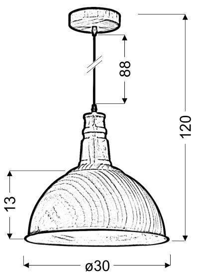 Lampa sufitowa wisząca  Candellux Barn 31-43023  czasza  E27 brąz