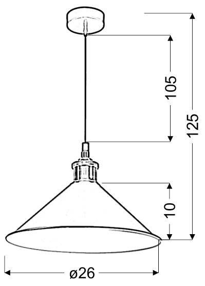 Lampa sufitowa wisząca 1X60W E27 czarny VELO 31-56313
