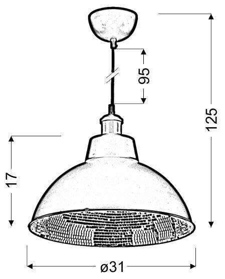 Lampa sufitowa wisząca 1X60W E27 czarny SCRIMI 31-56658