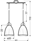 Lampa sufitowa wisząca candellux pensilvania 32-35813 e27 biały