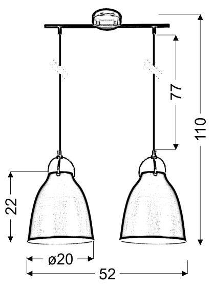 Lampa sufitowa wisząca candellux pensilvania 32-37473 e27 czarny matowy
