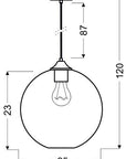 Lampa wisząca szklana kula czerwona + żarówka Edison 31-21410