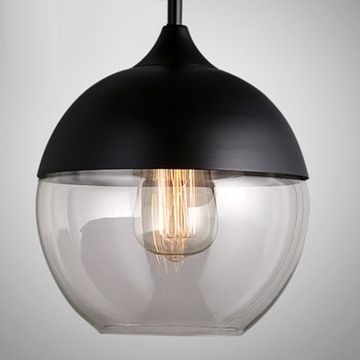 Lampa sufitowa wisząca szklana Zenit A Czarna