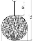 Lampa wisząca kula brązowa 50cm Caruba 31-26906
