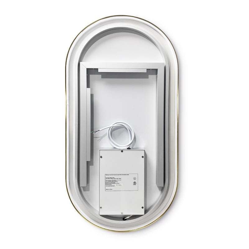 LUSTRO ŚCIENNE LED OLL 60x90 cm Złote Szczotkowane