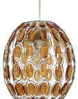 Lampa wisząca pomarańczowa z kryształkami Selma 31-02860