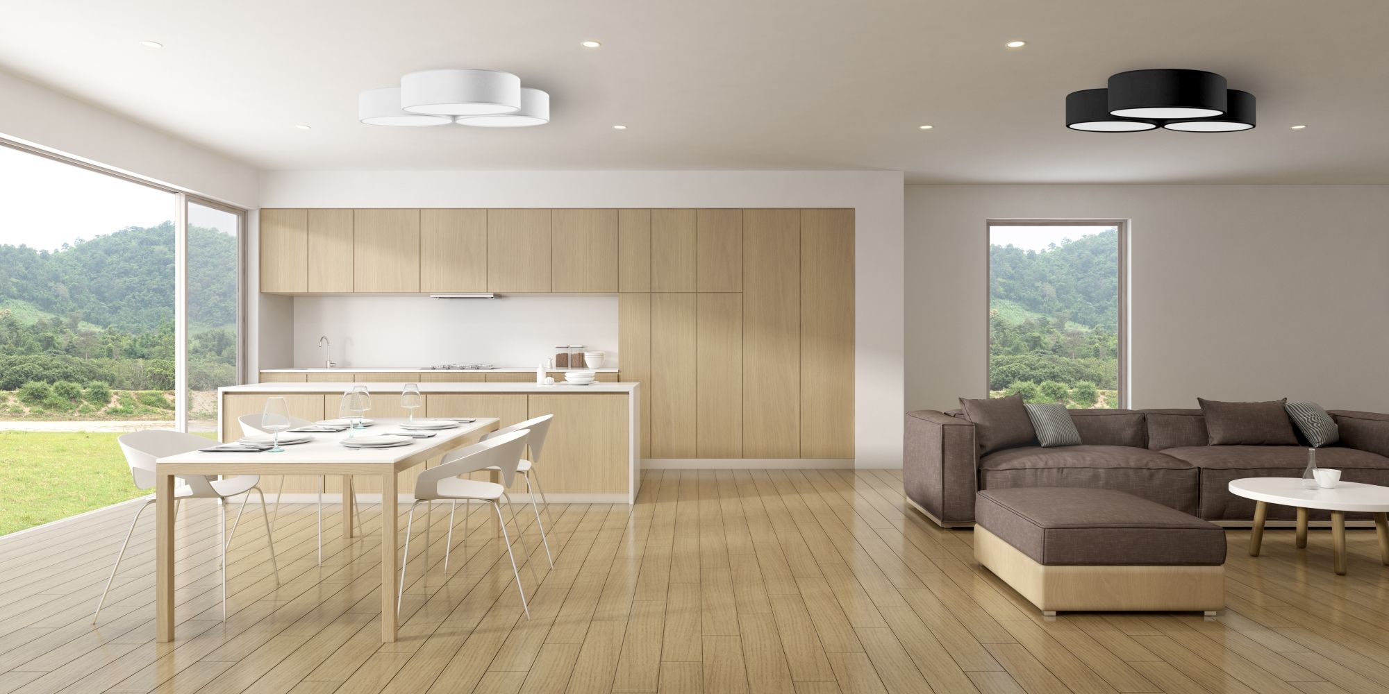 Lampa Plafon APP878-C Triple 3x40cm Czarna