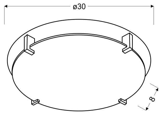 Plafon chrom/biały okrągły 30cm Fikus 13-12944