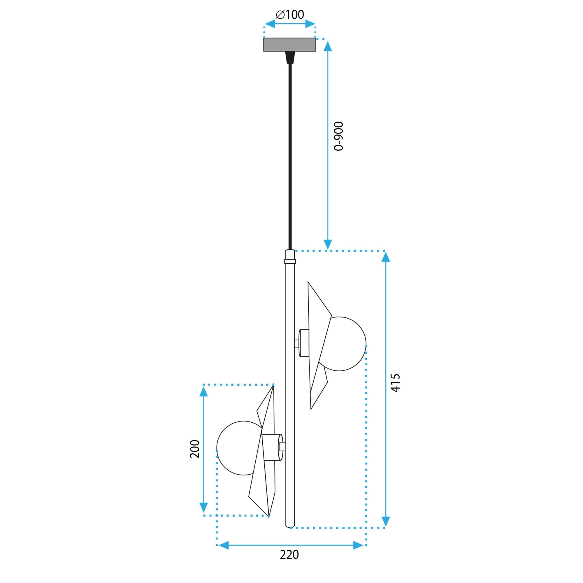 Lampa Sufitowa Wisząca App1410-cp Czarno/złota