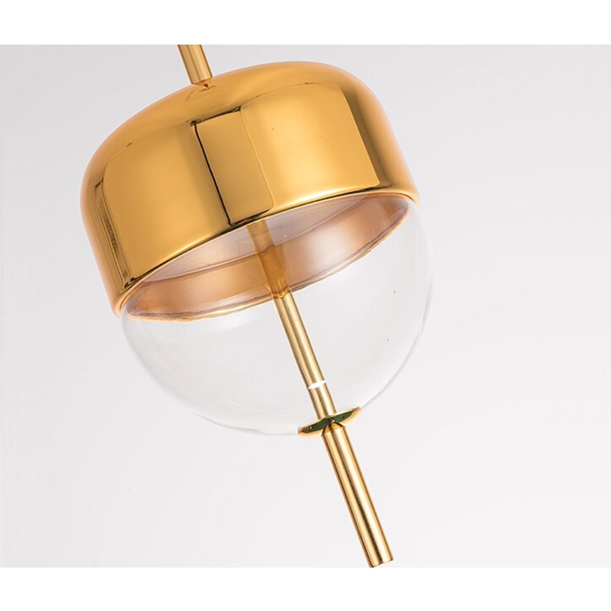 Lampa Sufitowa Wisząca Szklana Metalowa APP551-1CP Złota