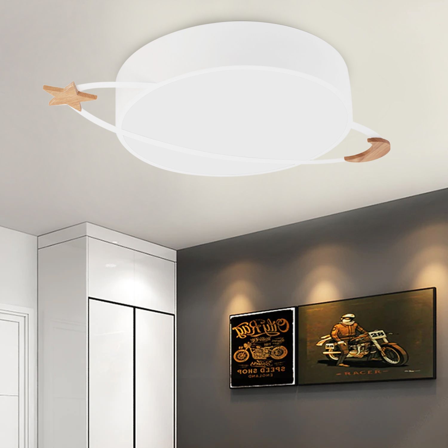 Lampa Plafon Moon APP865-C Biała