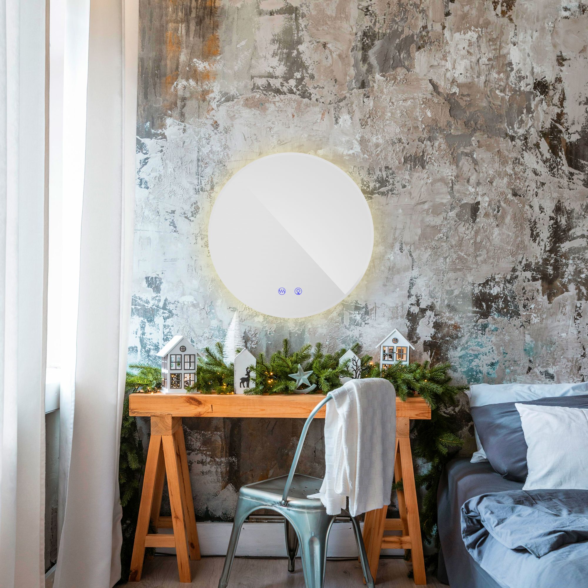 Lustro ścienne led 50cm hzj050