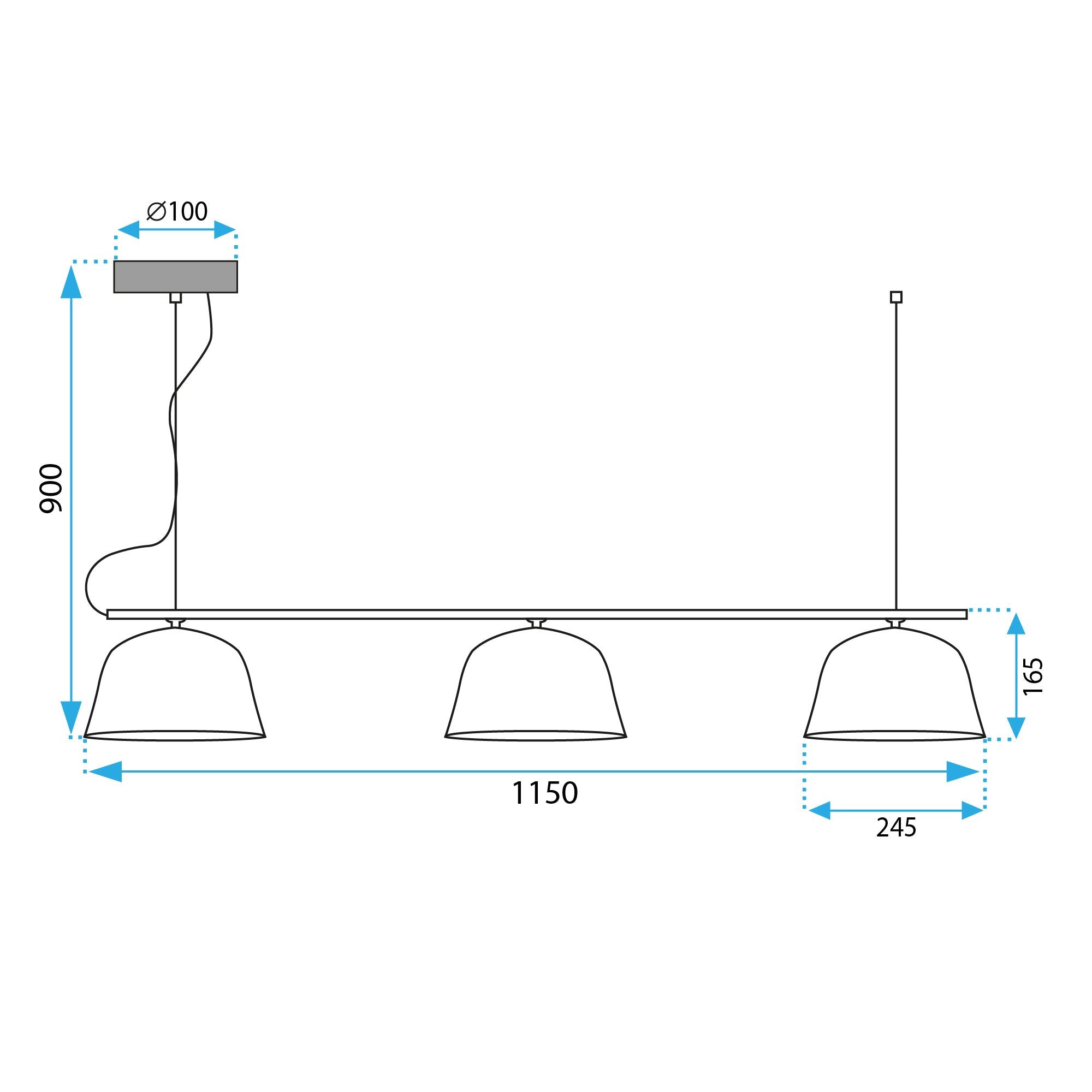 Lampa Sufitowa Wisząca App1478-3cp Black