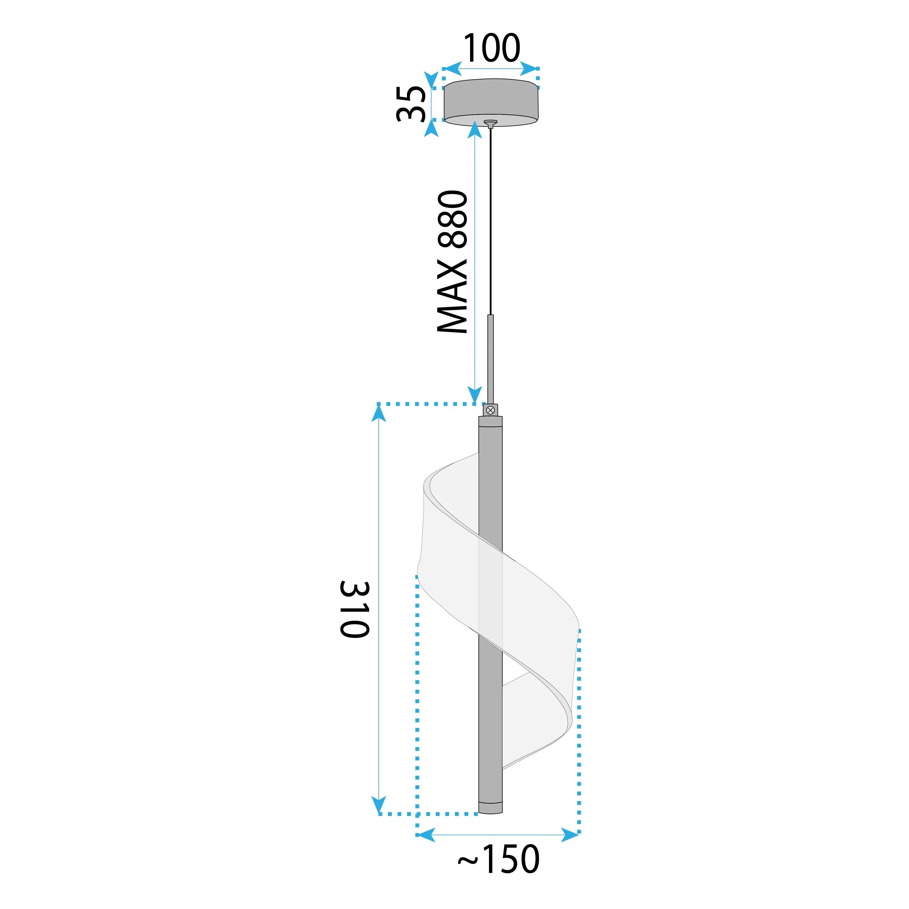 LAMPA SUFITOWA WISZĄCA LED APP1550-CP GOLD 9